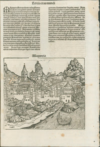 Schedel, View of Paris with View of Mainz to verso — Liber Chronicarum, 1493