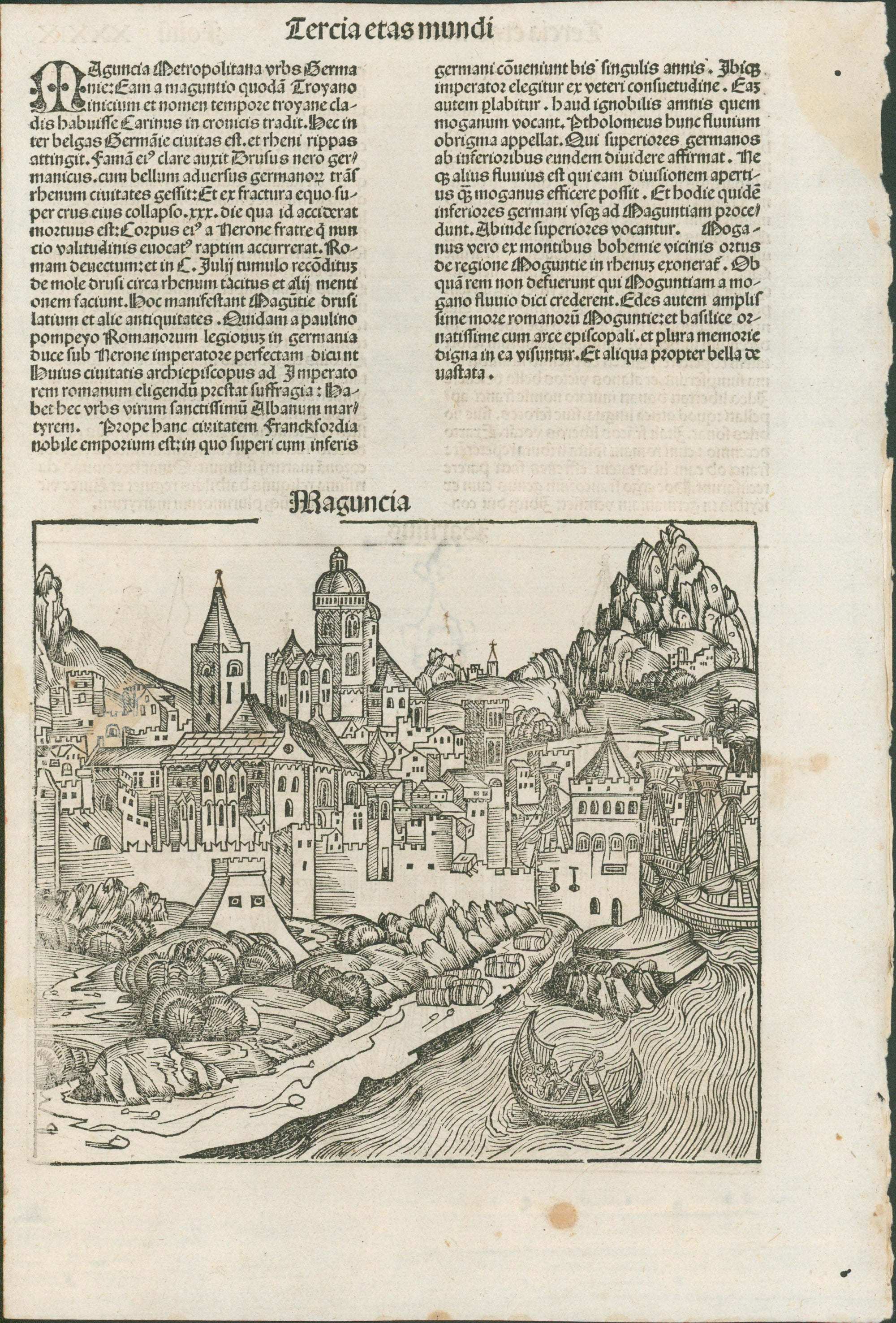 Schedel, View of Paris with View of Mainz to verso — Liber Chronicarum, 1493