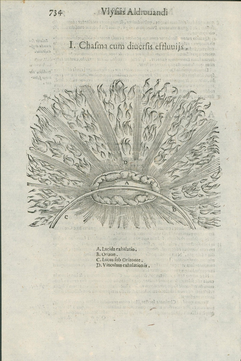 Aldrovandi — Five Pages of Celestial and Atmospheric Prodigies from the Monstrorum Historia, Bologna 1640 - Huge Military Significance - Lumenrare Antique Prints & Maps