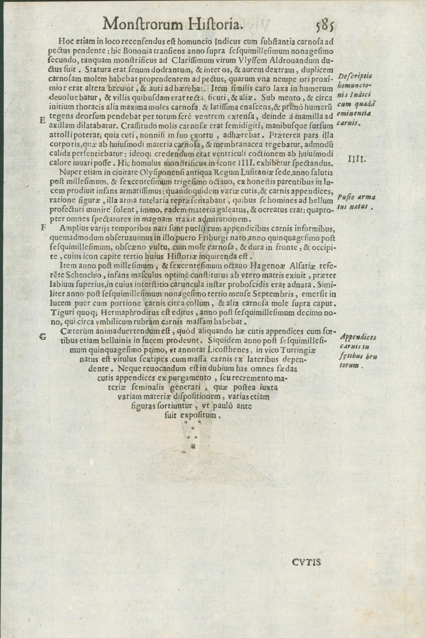 Aldrovandi — Seven Folio Leaves of Human Deformities and Monstrosities from the Monstrorum Historia, Bologna 1640 - Lumenrare Antique Prints & Maps