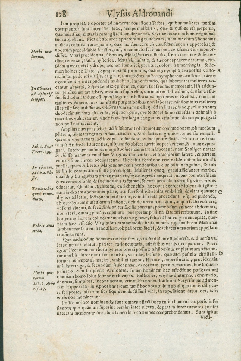 Aldrovandi — Seven Folio Leaves of Human Deformities and Monstrosities from the Monstrorum Historia, Bologna 1640 - Lumenrare Antique Prints & Maps