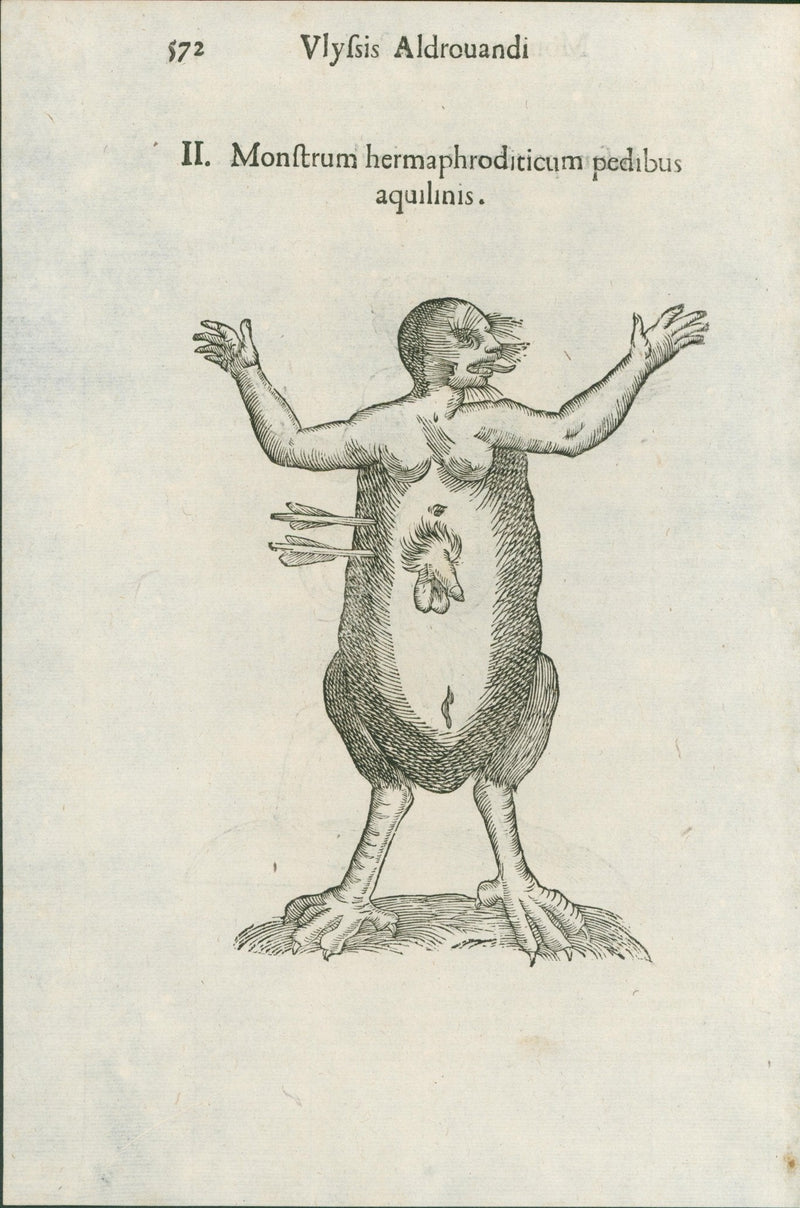Aldrovandi — Seven Folio Leaves of Human Deformities and Monstrosities from the Monstrorum Historia, Bologna 1640 - Lumenrare Antique Prints & Maps
