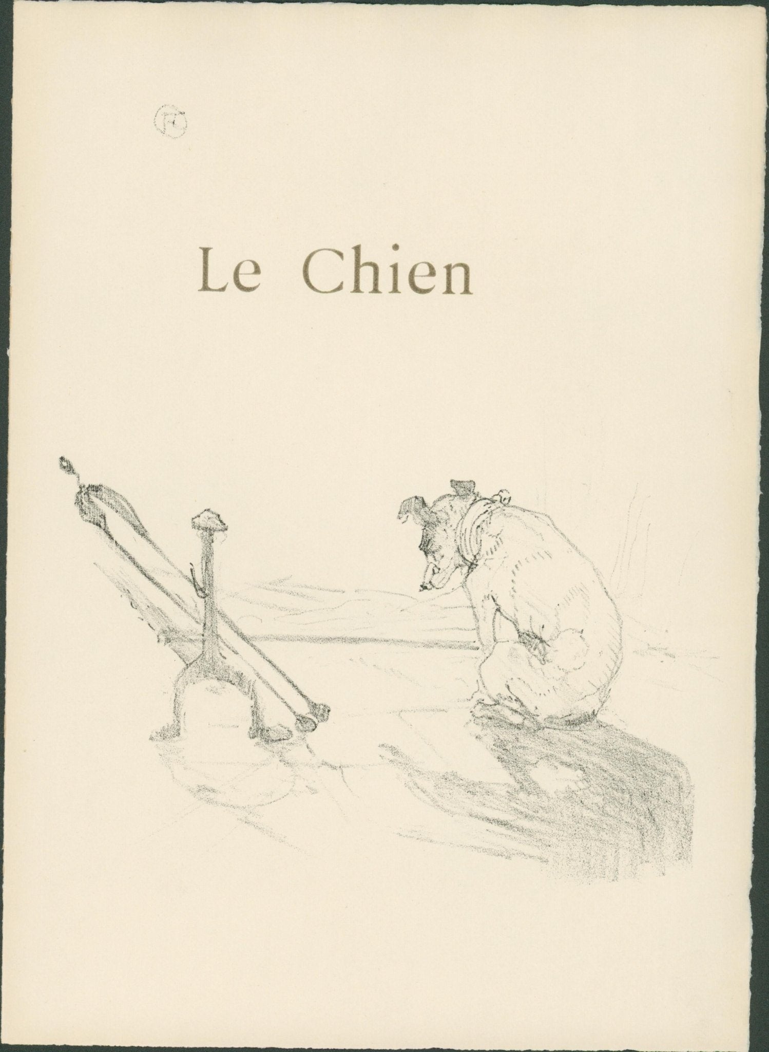 Henri de Toulouse - Lautrec — Histoires naturelles: Le Chien (1899) - Lumenrare Antique Prints & Maps