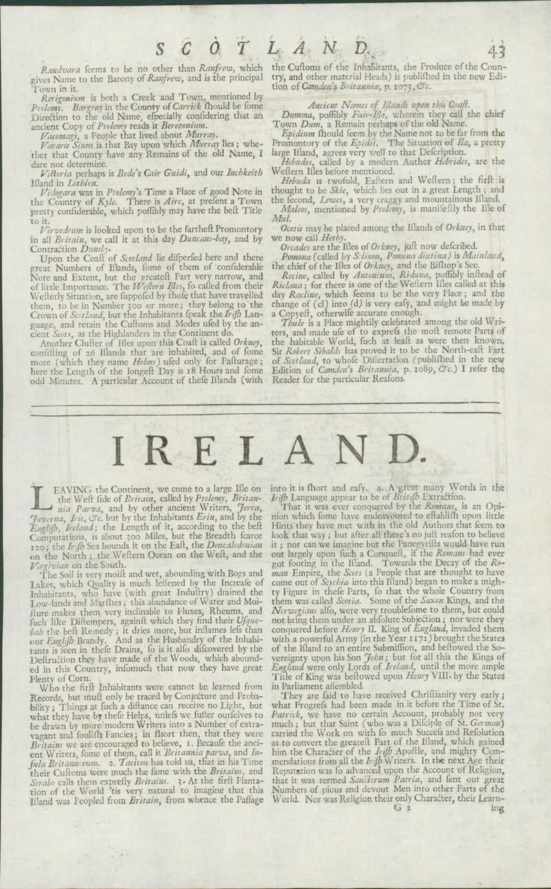 Ireland Map by Herman Moll - 1723 - Lumenrare Antique Prints & Maps