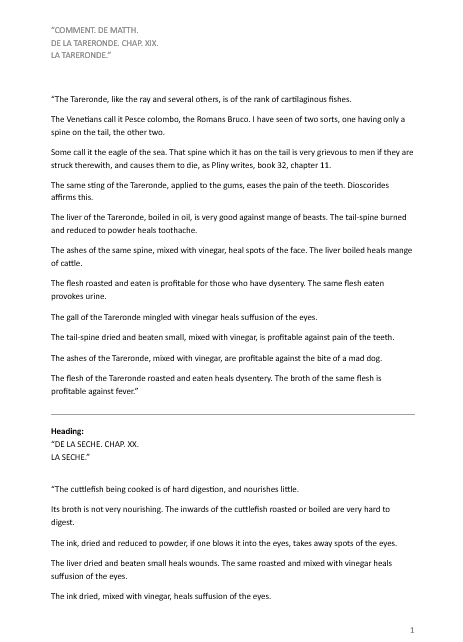 Matthioli’s Marine Zoology Set 10 - Page Suite (Lyon, 1572) - Lumenrare Antique Prints & Maps