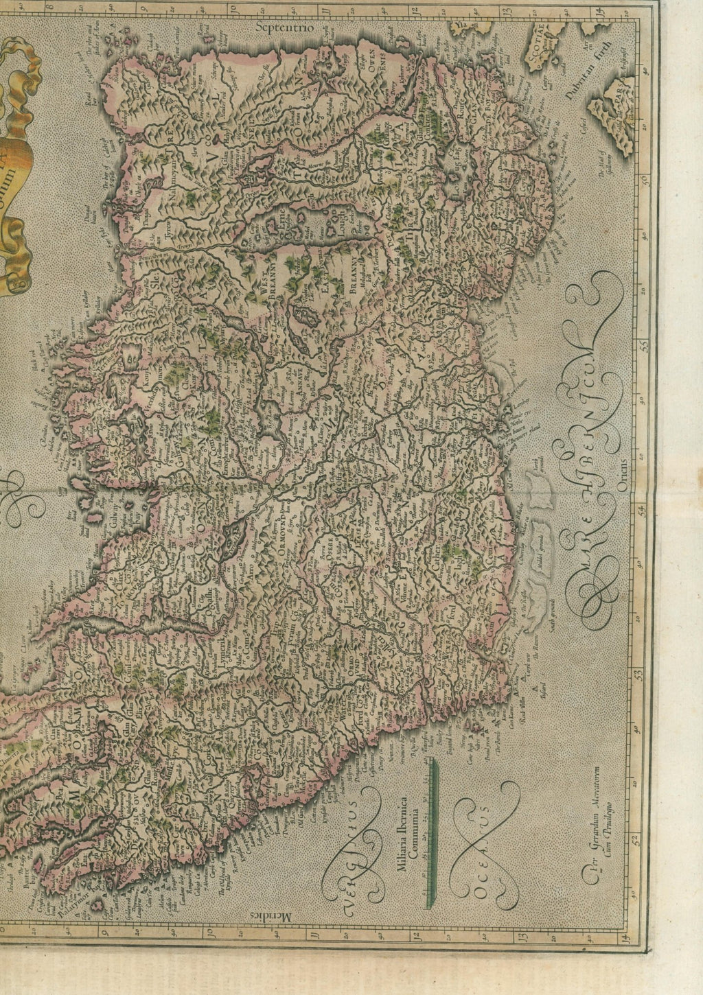 Mercator–Hondius Map of Ireland (Irlandiae Regnum), Dutch Edition, c.1630 - Lumenrare Antique Prints & Maps