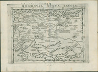 MOSCOVIA by Ruscelli — V Rare Map of Russia - c1561 - Lumenrare Antique Prints & Maps
