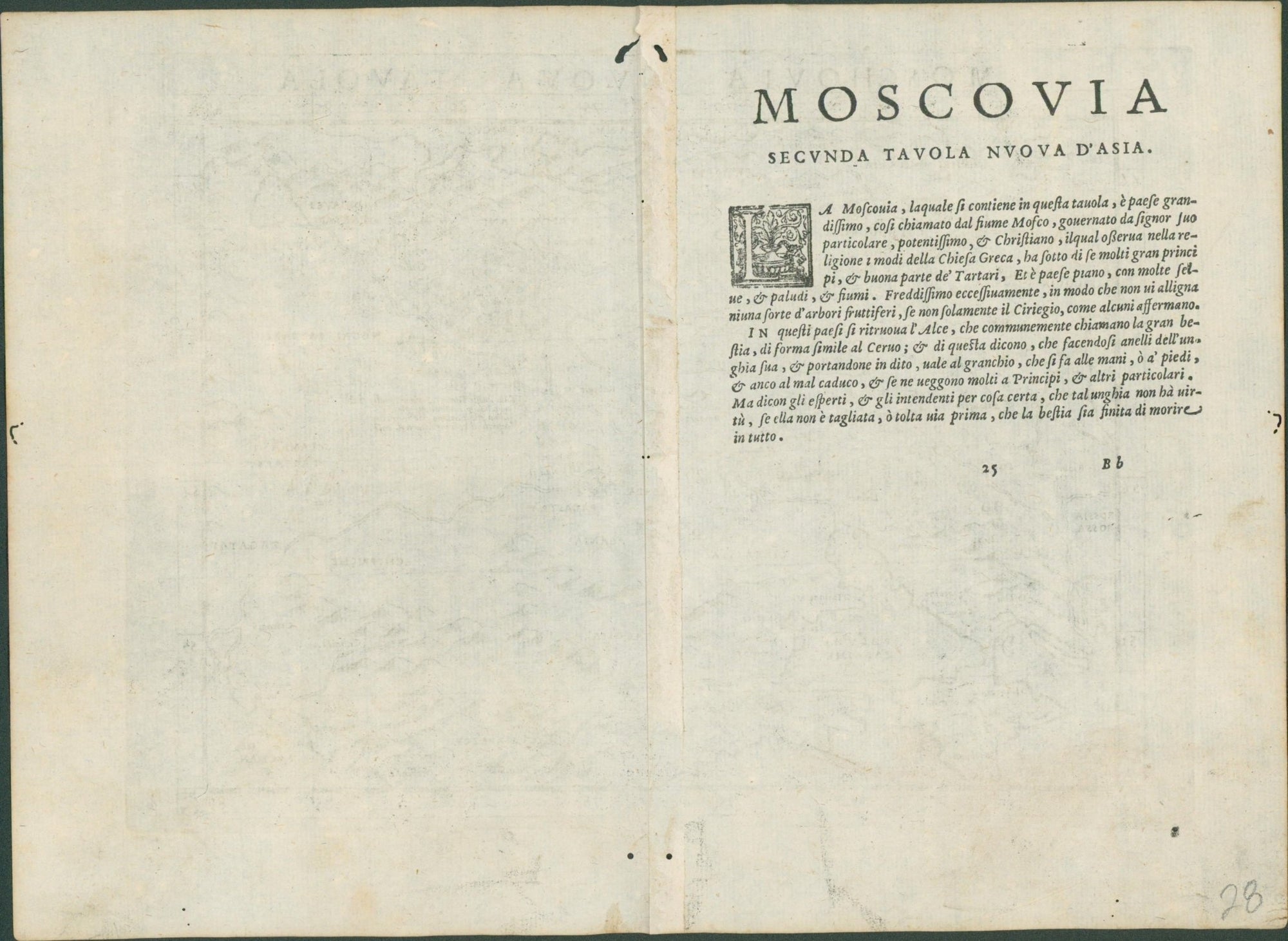 MOSCOVIA by Ruscelli — V Rare Map of Russia - c1561 - Lumenrare Antique Prints & Maps