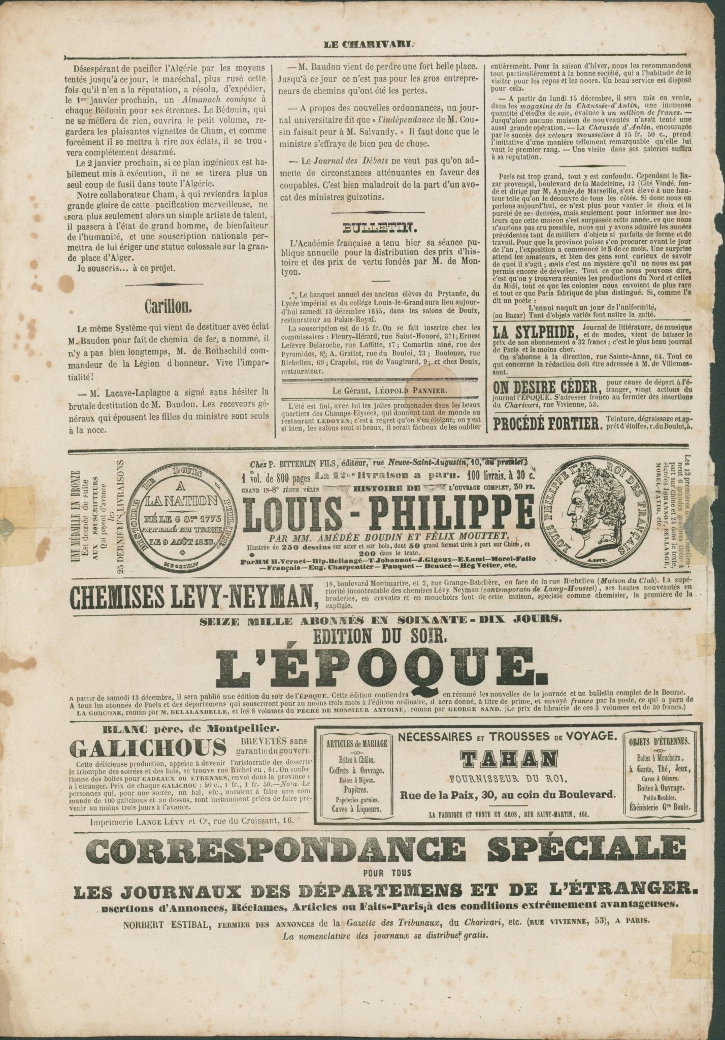 Mr Trottman en Irlande (No. 20) — Le Charivari, Paris c. 1845 - Lumenrare Antique Prints & Maps
