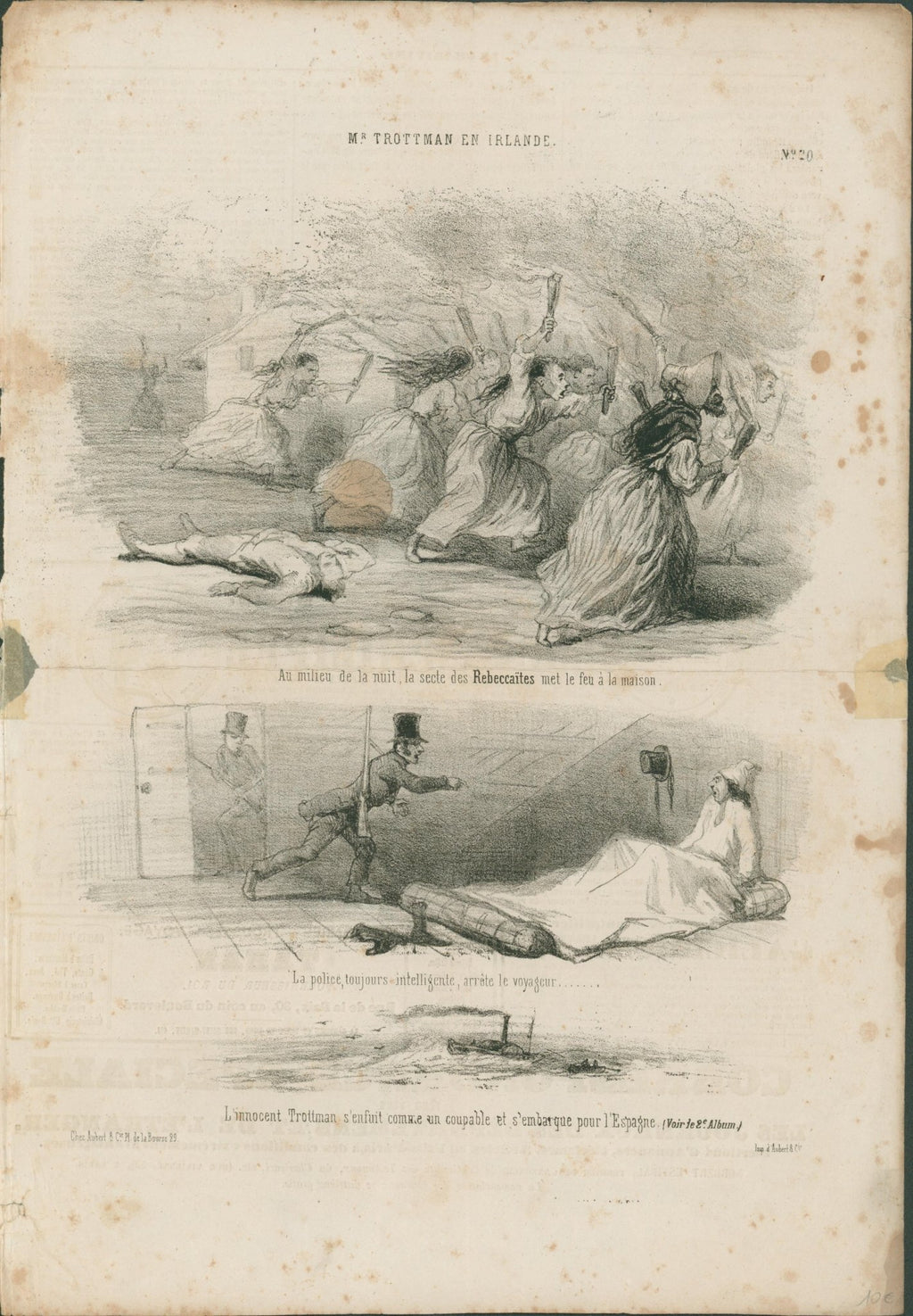 Mr Trottman en Irlande (No. 20) — Le Charivari, Paris c. 1845 - Lumenrare Antique Prints & Maps