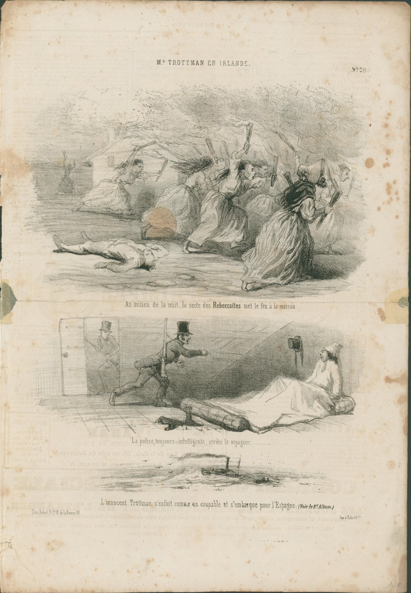 Mr Trottman en Irlande (No. 20) — Le Charivari, Paris c. 1845 - Lumenrare Antique Prints & Maps