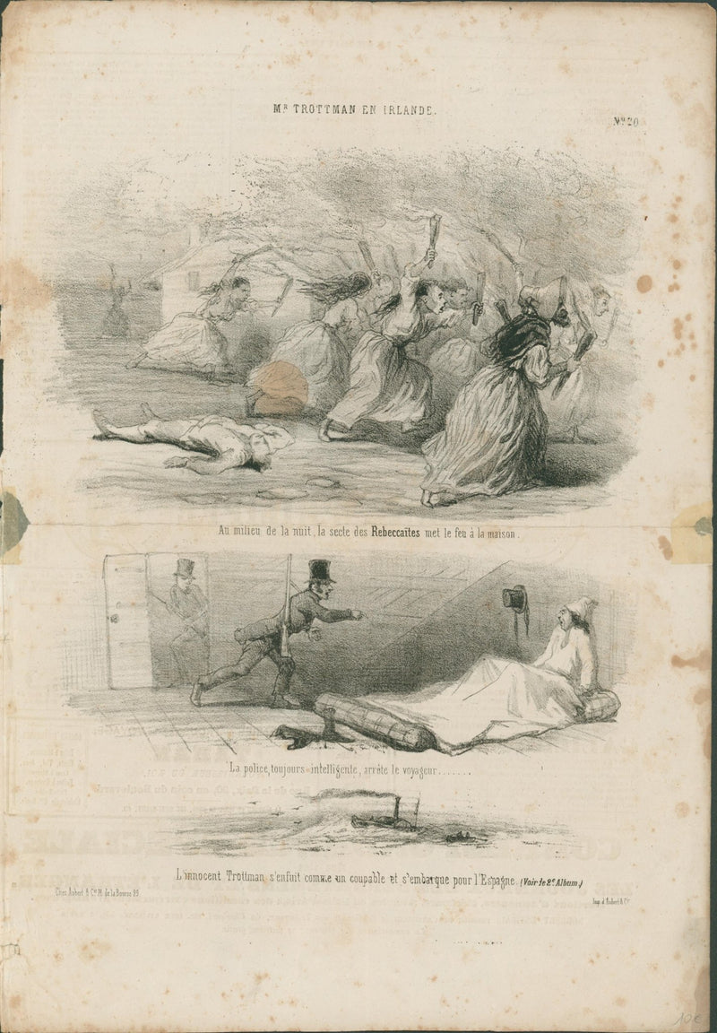 Mr Trottman en Irlande (No. 20) — Le Charivari, Paris c. 1845 - Lumenrare Antique Prints & Maps