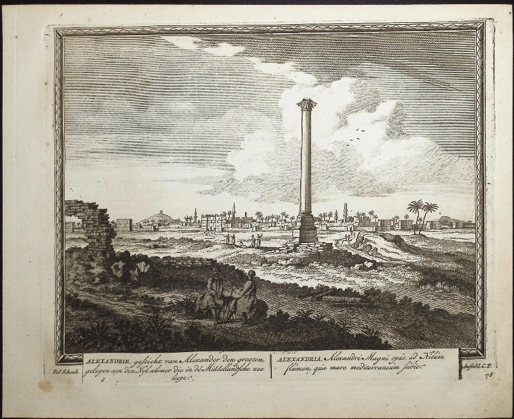 Schenk, View of Alexandria, Egypt - Hecatompolis, 1702 - Lumenrare Antique Prints & Maps