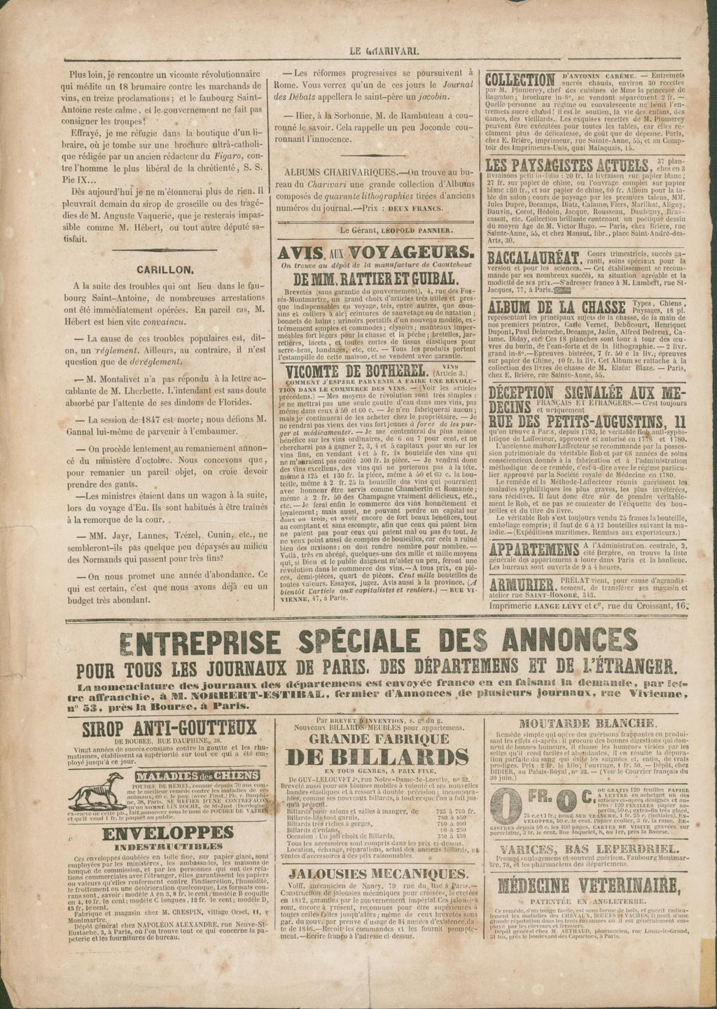 Un Costume National (No. 10) — Mœurs Britanniques - Cham c1845 - Lumenrare Antique Prints & Maps